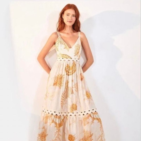 FARM Rio Dresses & Skirts - FARM Rio Beijo de sol shell sparkly dress size M